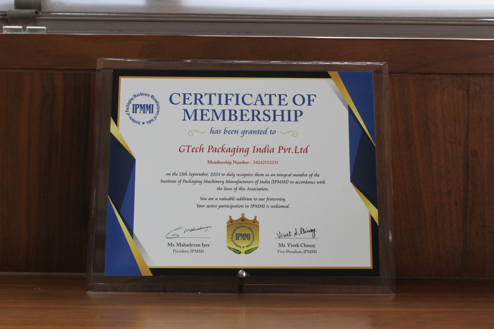 IPMMI Certificate of Membership 2024
