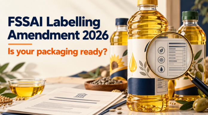 FSSAI Labelling Amendment 2026: What It Means for Your Packaging and Labeling Line FSSAI Labelling Amendment 2026: What It Means for Your Packaging and Labeling Line